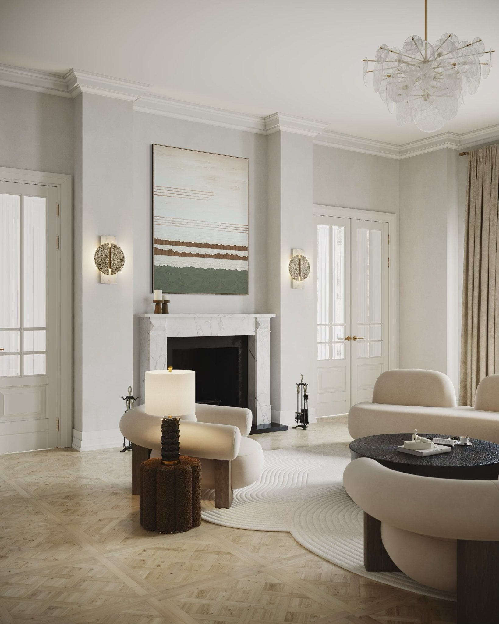 Serene Layered Horizon 164×124cm - Hand - Painted Oil Painting | Bella Home Art