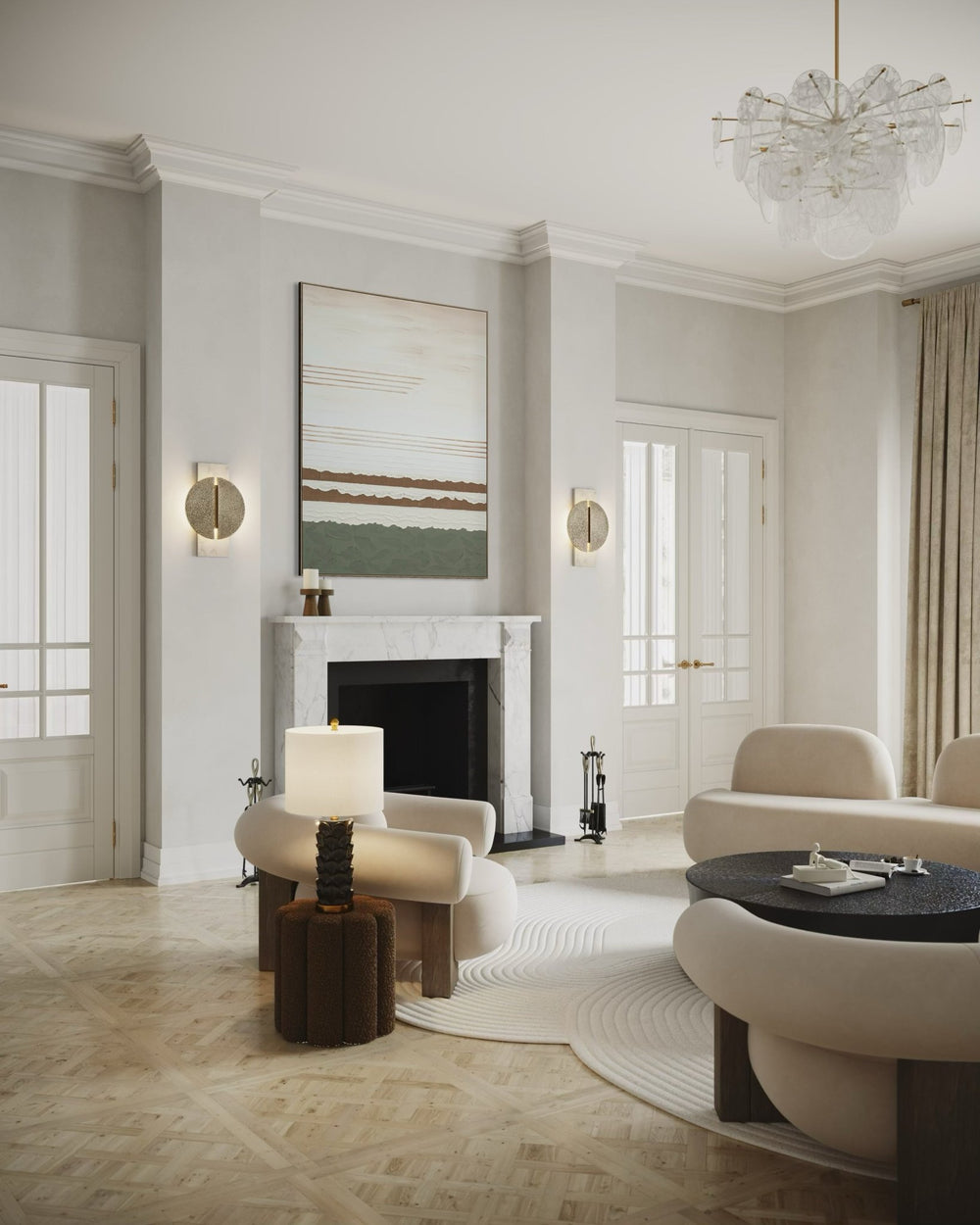 Serene Layered Horizon 164×124cm - Hand - Painted Oil Painting | Bella Home Art