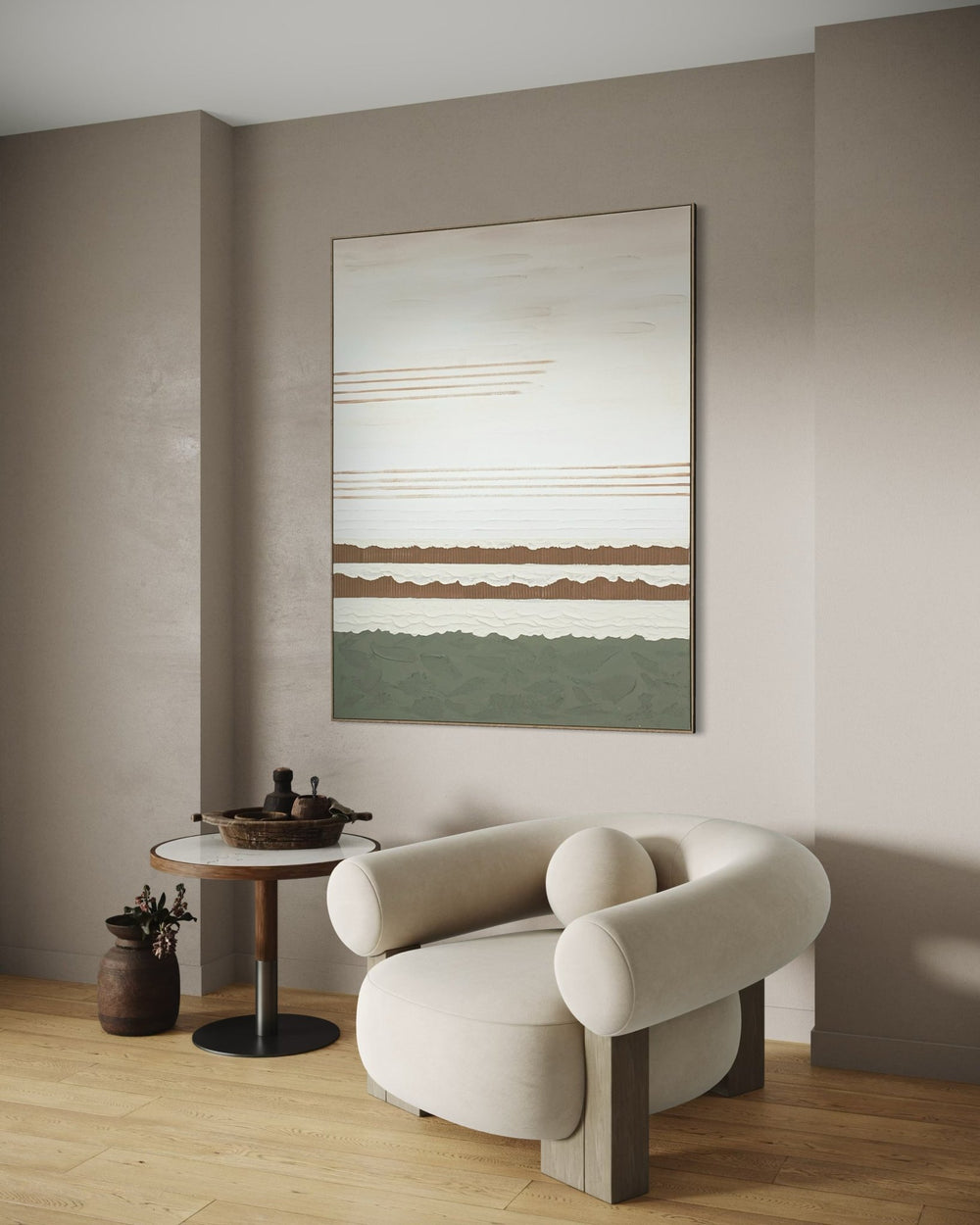 Serene Layered Horizon 164×124cm - Hand - Painted Oil Painting | Bella Home Art
