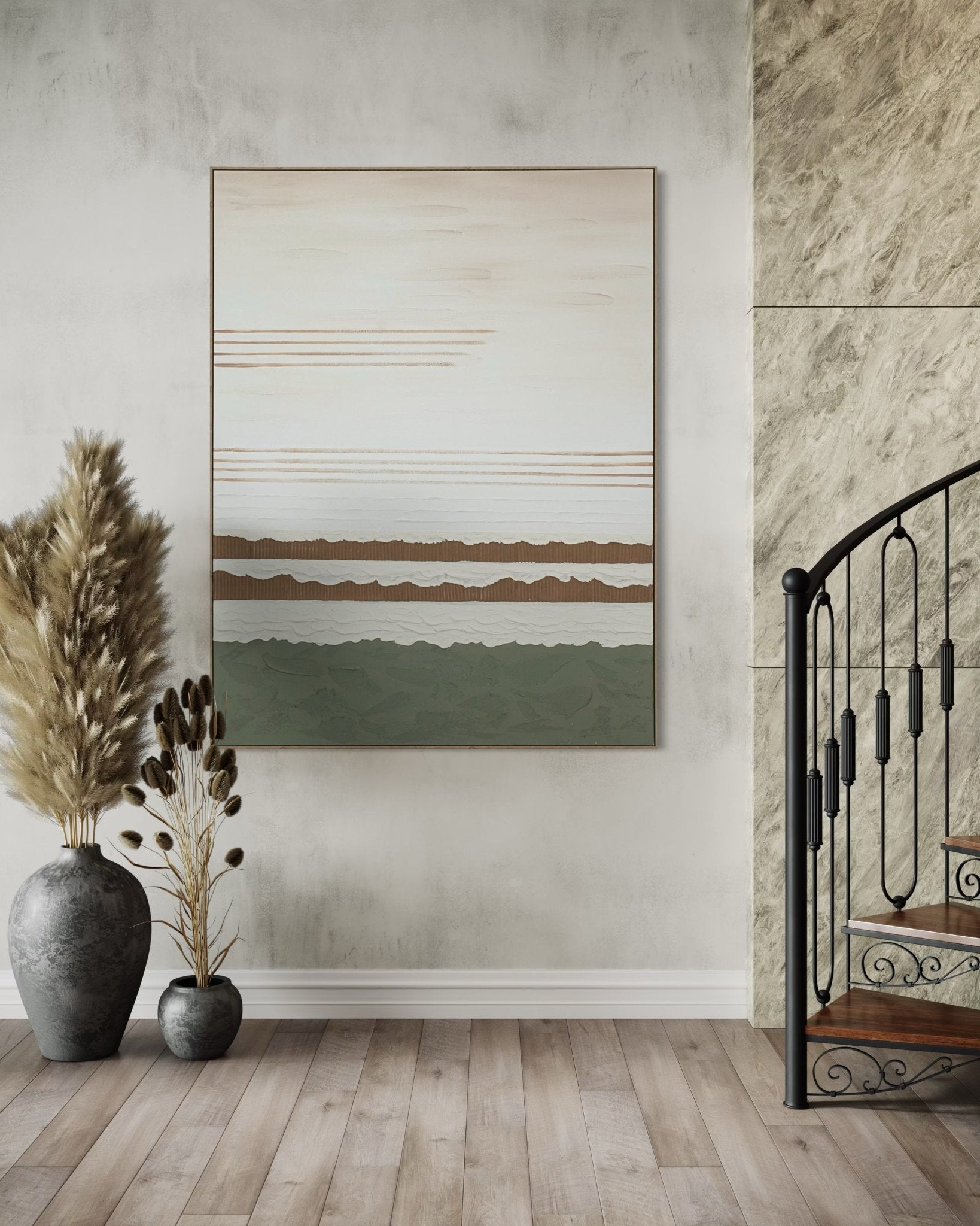 Serene Layered Horizon 164×124cm - Hand - Painted Oil Painting | Bella Home Art