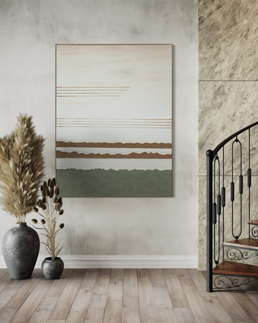 Serene Layered Horizon 164×124cm - Hand - Painted Oil Painting | Bella Home Art