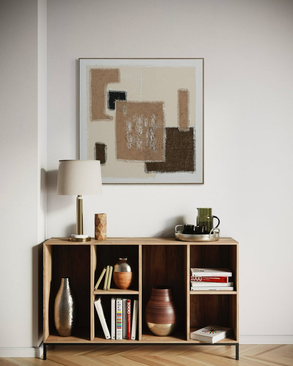 Textile Geometry - 01 102×102cm - | Bella Home Art
