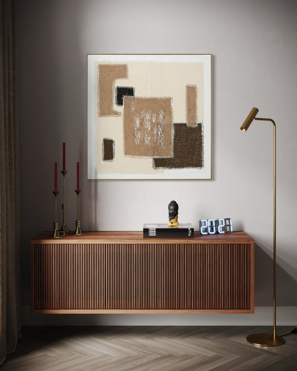Textile Geometry - 01 102×102cm - | Bella Home Art