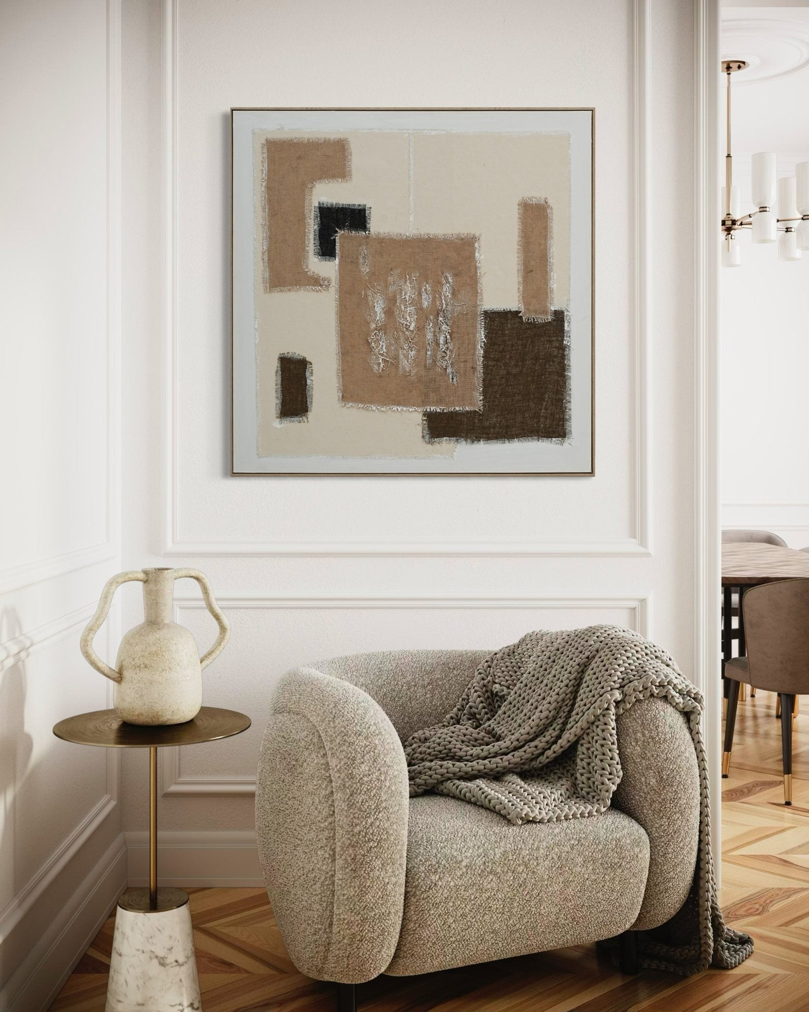 Textile Geometry - 01 102×102cm - | Bella Home Art