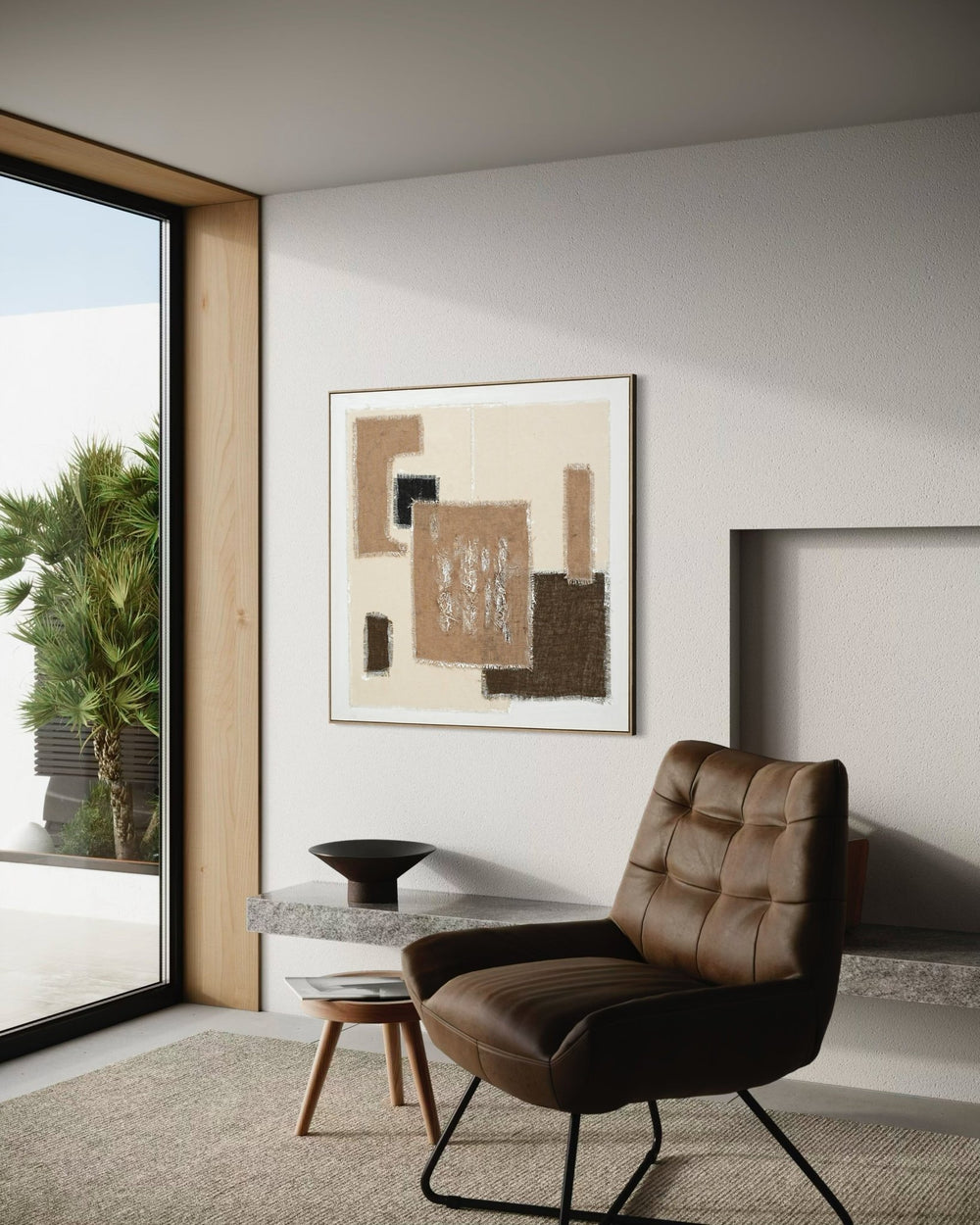 Textile Geometry - 01 102×102cm - | Bella Home Art