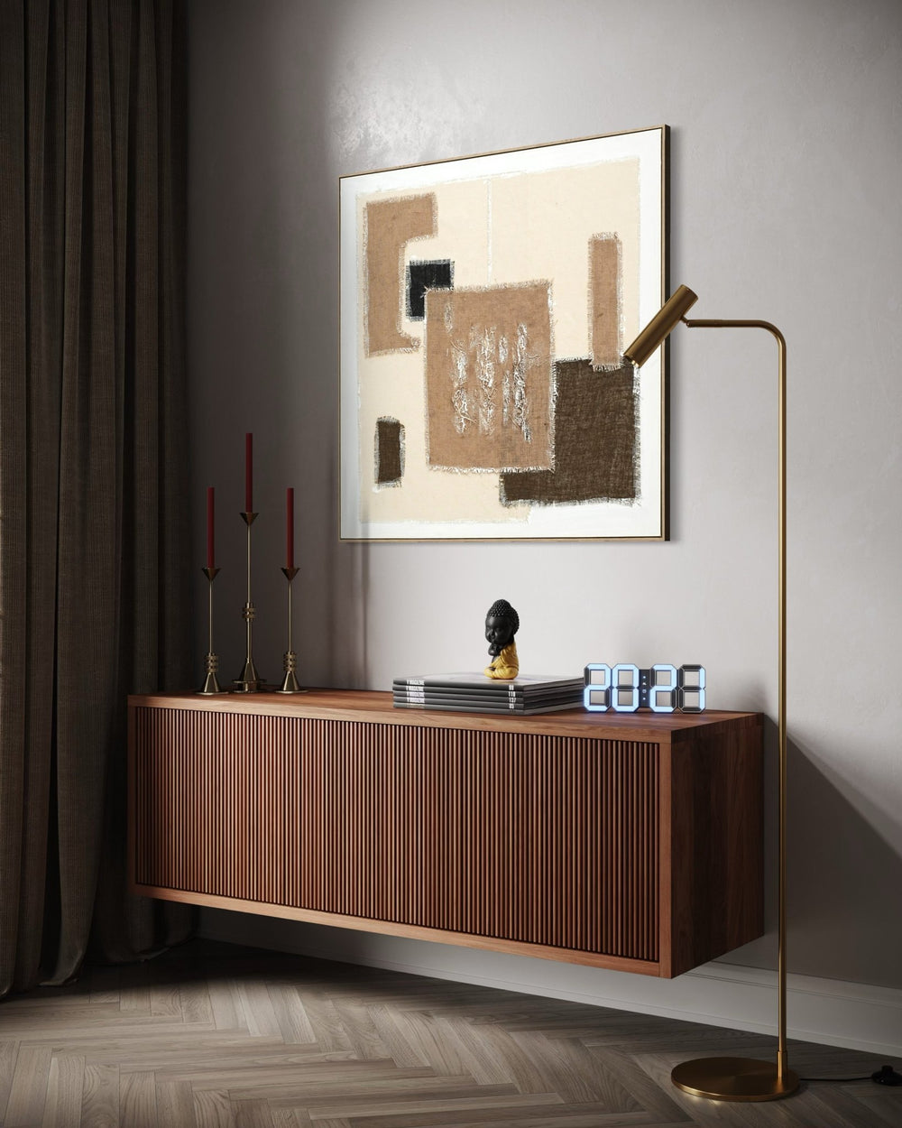Textile Geometry - 01 102×102cm - | Bella Home Art