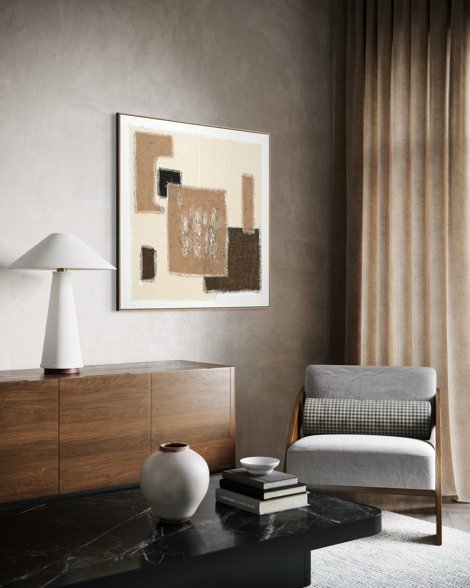 Textile Geometry - 01 102×102cm - | Bella Home Art