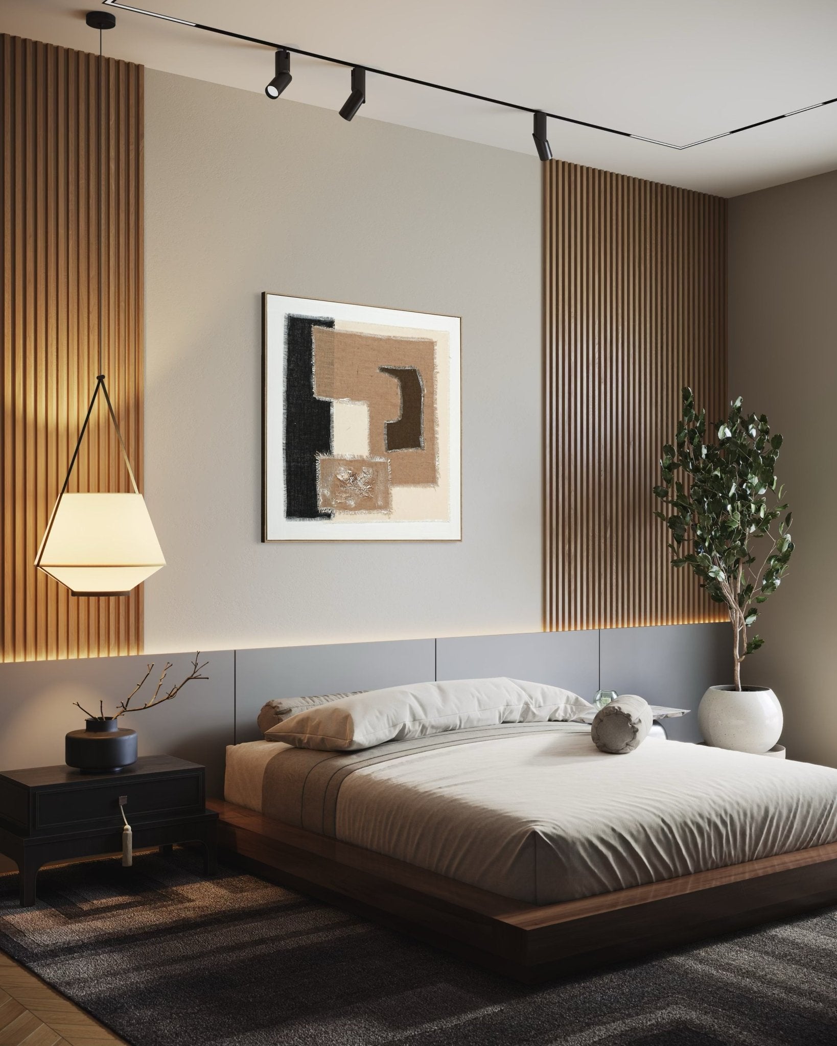 Textile Geometry - 02 102×102cm - | Bella Home Art