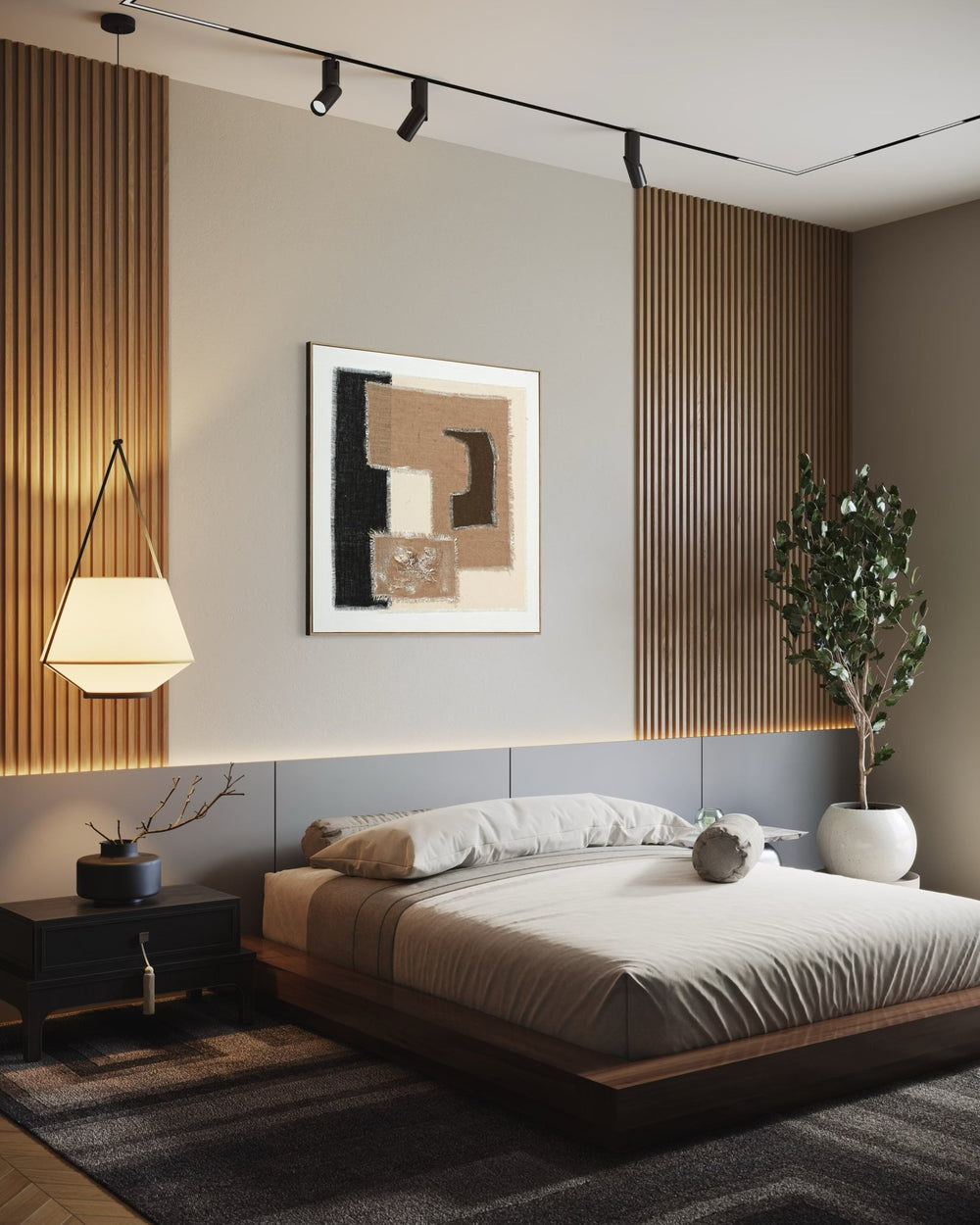 Textile Geometry - 02 102×102cm - | Bella Home Art