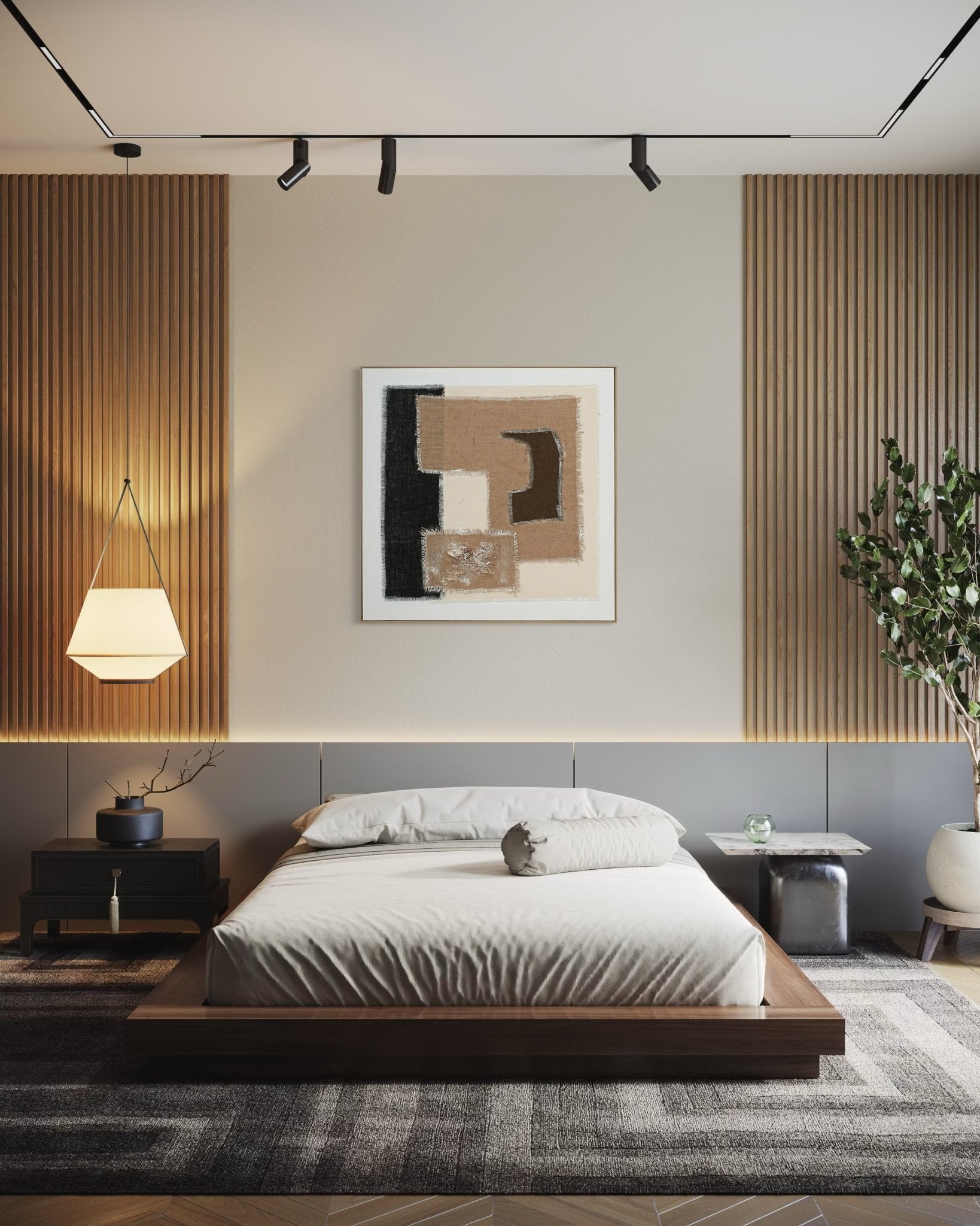 Textile Geometry - 02 102×102cm - | Bella Home Art