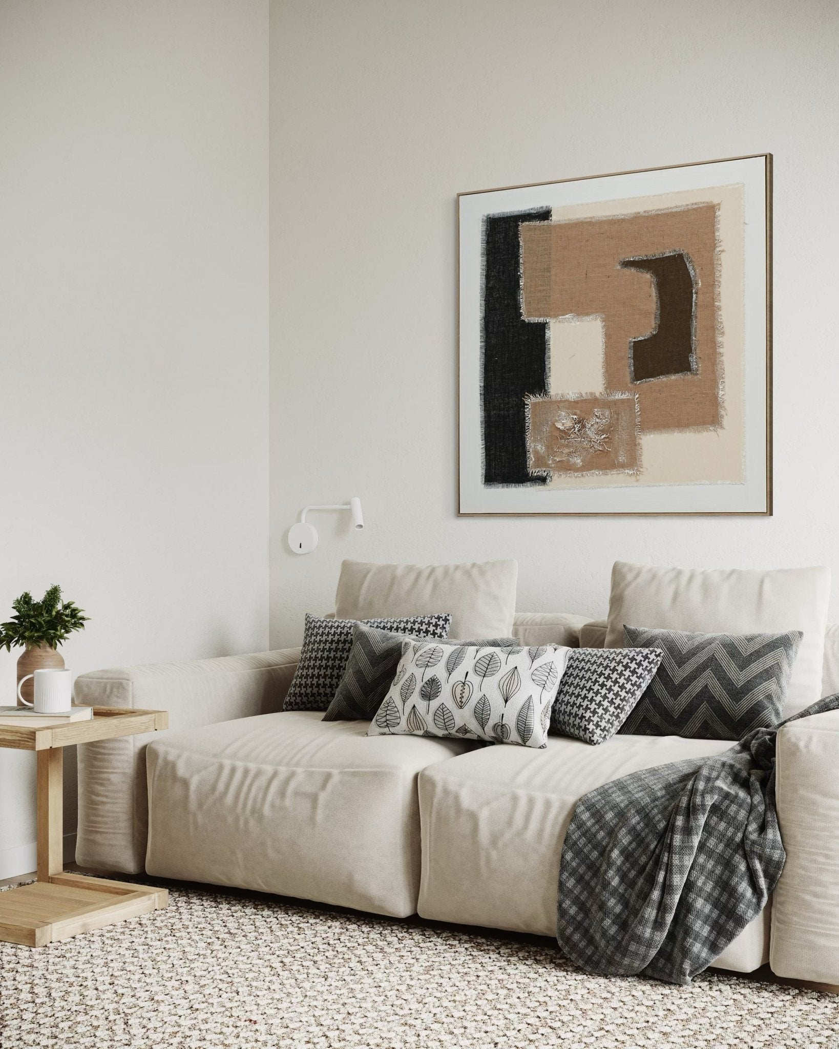 Textile Geometry - 02 102×102cm - | Bella Home Art