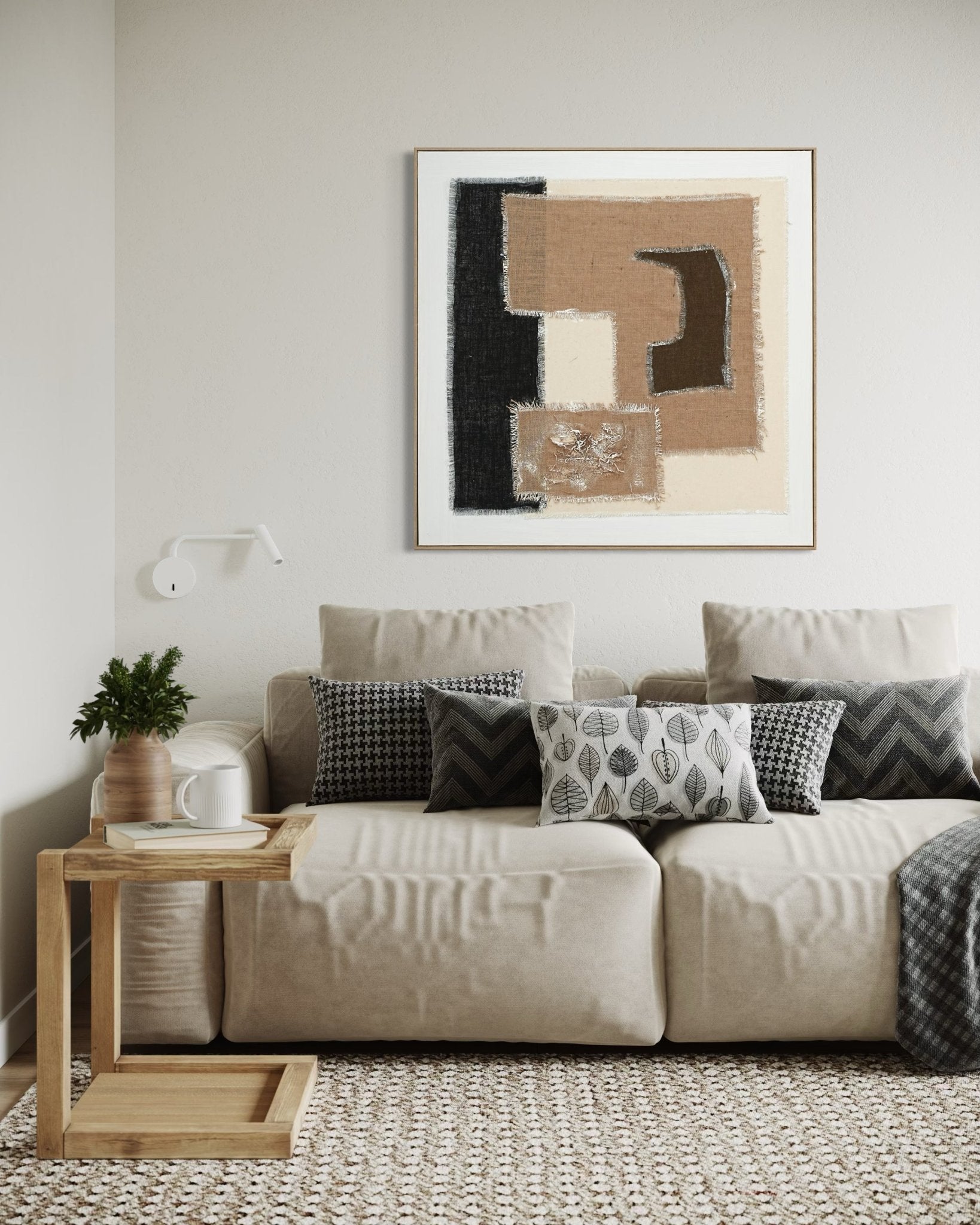 Textile Geometry - 02 102×102cm - | Bella Home Art