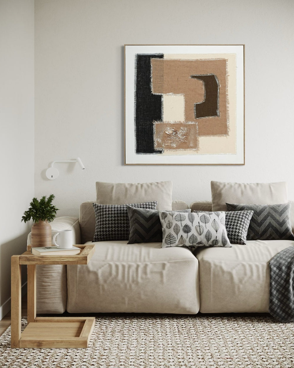 Textile Geometry - 02 102×102cm - | Bella Home Art