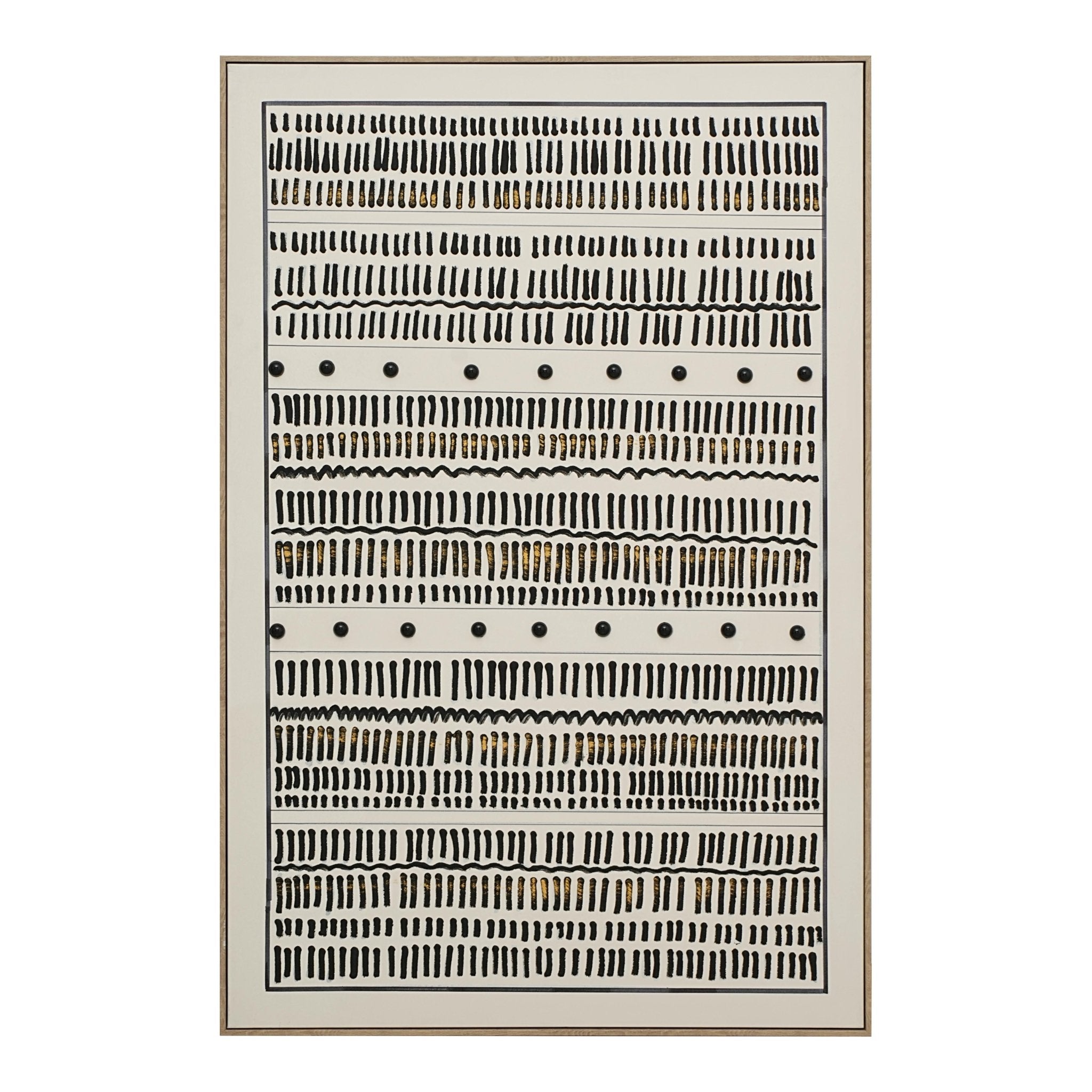 Tribal Rhythm Lines 82×122cm - Textured Wall Art | Bella Home Art