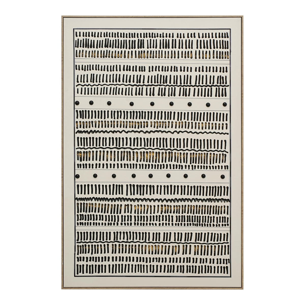 Tribal Rhythm Lines 82×122cm - Textured Wall Art | Bella Home Art