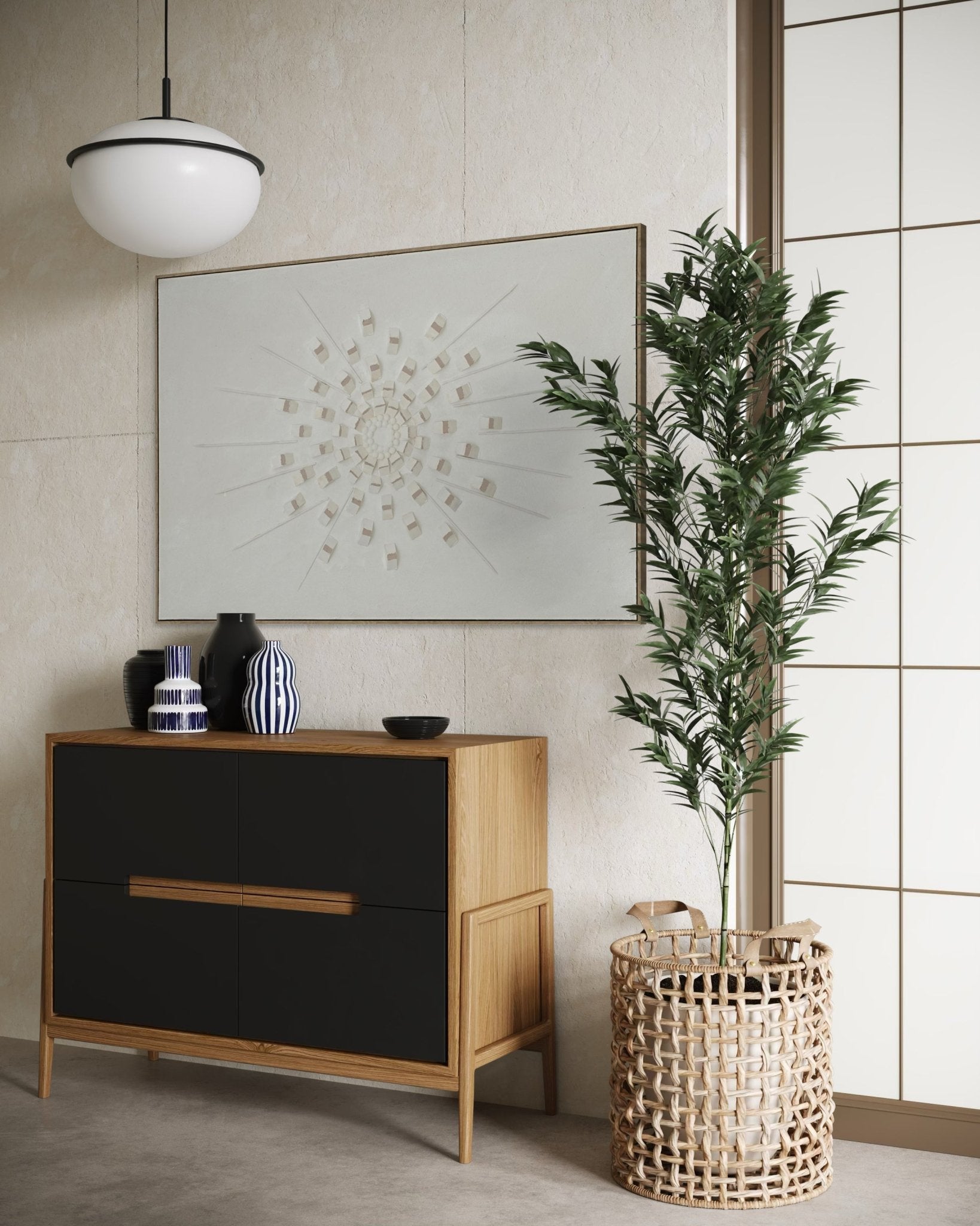 White Radiant Burst 82×122cm - | Bella Home Art