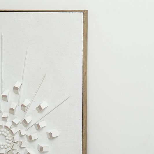 White Radiant Burst 82×122cm - | Bella Home Art